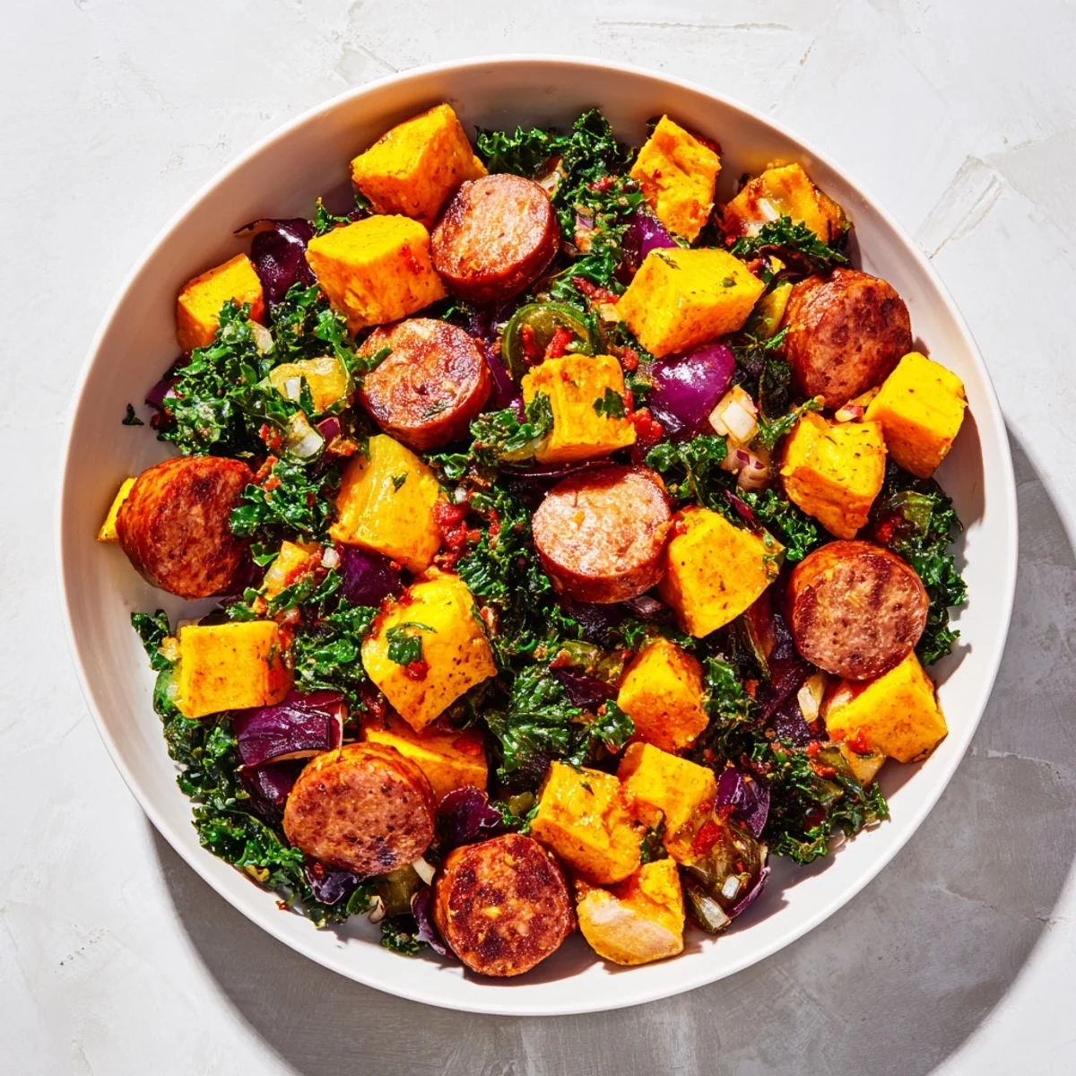 Golden-brown pieces of kielbasa mingle with tender cabbage in this delicious skillet recipe.