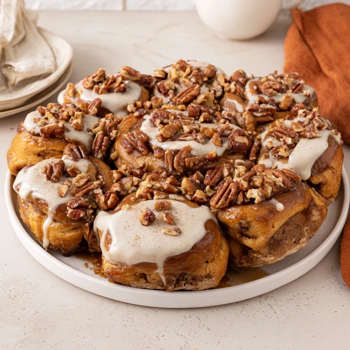 Gooey, golden-brown Cinnamon Roll Monkey Bread, perfect for sharing and pulling apart warm.