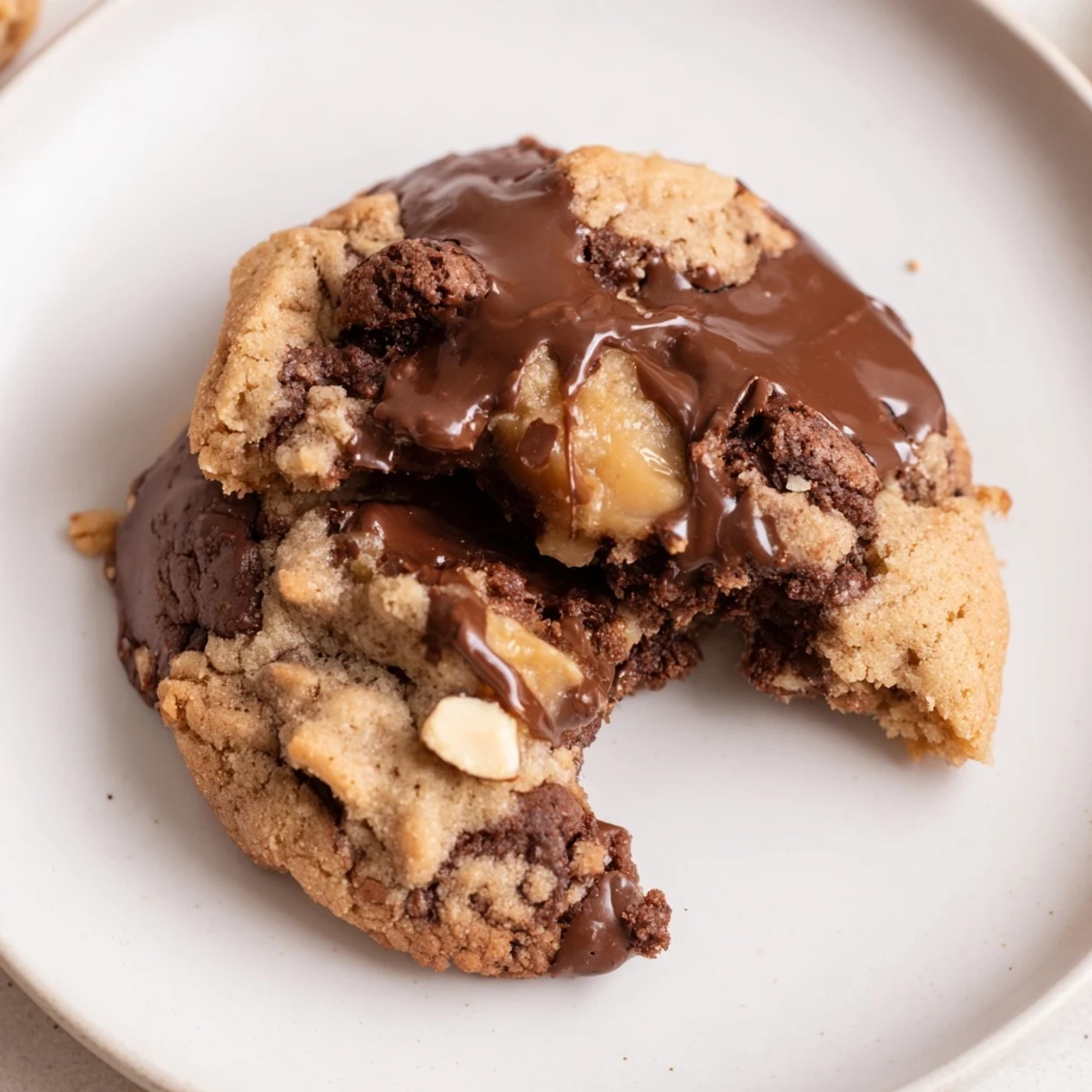 Freshly baked, chewy Peanut Butter Chocolate Chip Cookies, perfect for a late-night dessert craving.