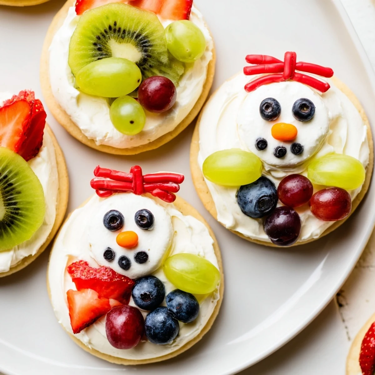 Melting Snowman Fruit Pizza
