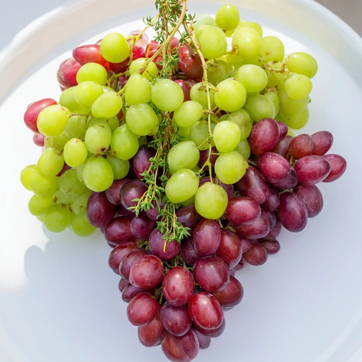 Fresh Vineyard Grape Cluster Drop appetizer, glistening grapes cascading for a beautiful, simple party snack.
