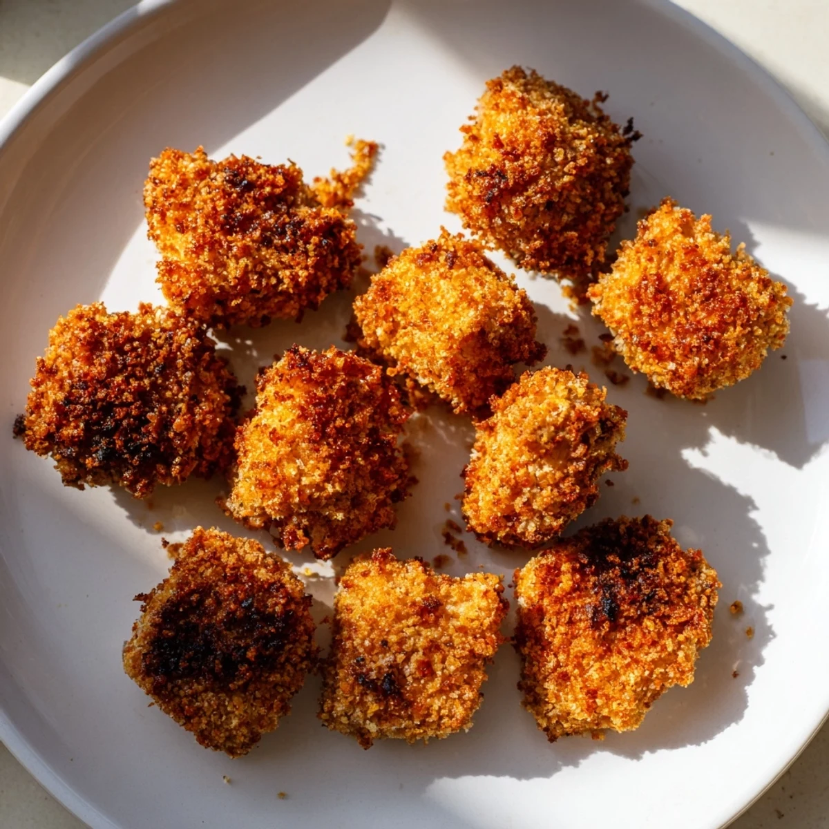 Golden, crispy Air Fryer Un-Fried Chicken Nuggets, perfect for dipping in your favorite sauces.