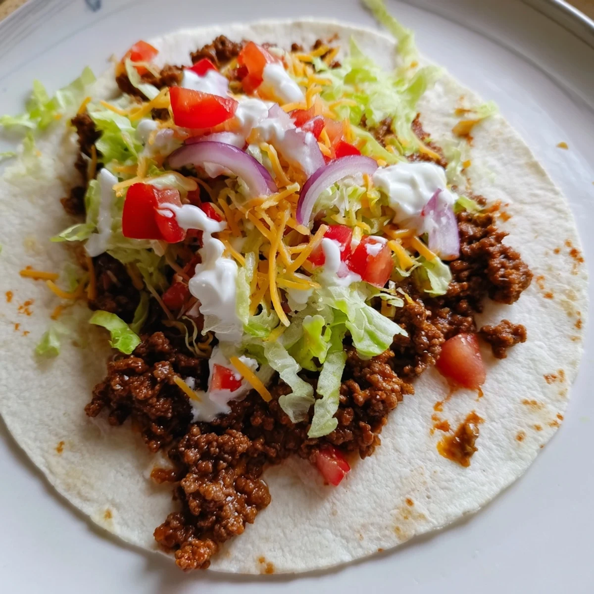 Crispy Smash Tacos: Image of golden-brown beef smashed onto crispy tortillas, ready for fresh toppings.