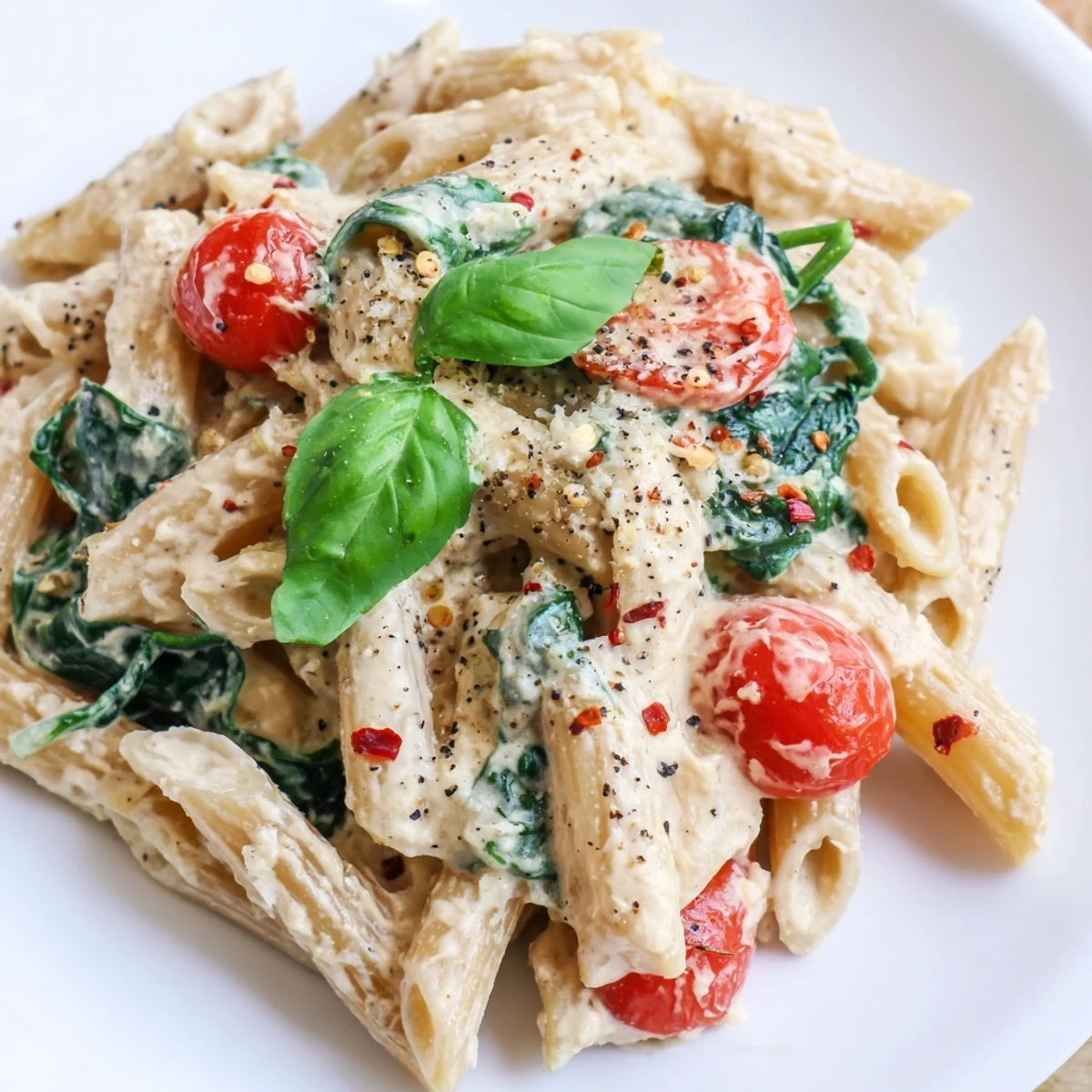 Steaming bowl of Cottage Cheese High-Protein Creamy Pasta, a comforting, rich, and flavorful meal.