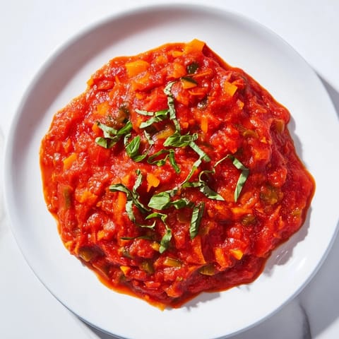 Homemade Veggie-Loaded Tomato Pasta Sauce, seasoned perfectly, ready to be poured over pasta for dinner.