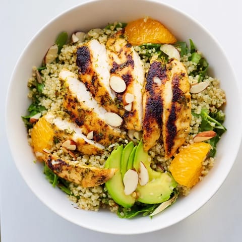 For a refreshing main dish, this Citrus Herb Chicken Salad Bowl offers tender grilled chicken, avocado, and fresh greens tossed with tangy citrus vinaigrette.