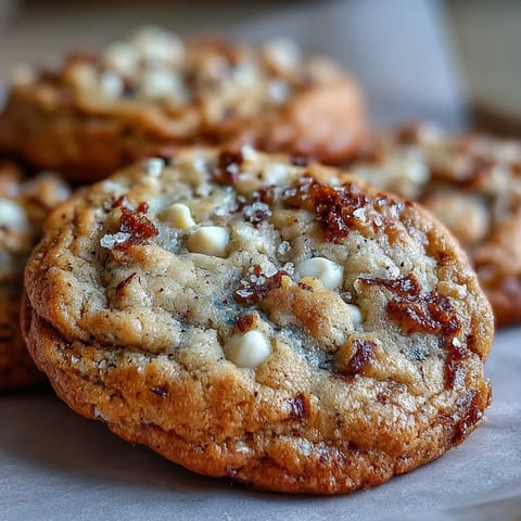 Freshly baked Brown Butter Hojicha & Earl Grey Cookies stacked high, showcasing crinkled edges and a warm, inviting crumb perfect for tea time.