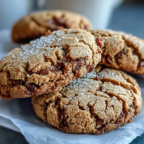 Freshly baked Hojicha Cookies on a wire rack, highlighting their cracked, rustic tops and deep brown hue. 