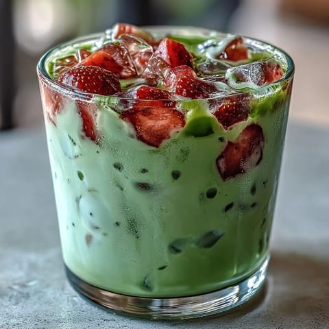 Strawberry Matcha Oat Latte