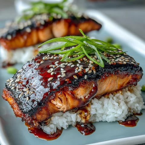 Salmon Teriyaki Bowl with glazed salmon, steamed rice, edamame, and crisp cucumber slices for a fresh, balanced meal.