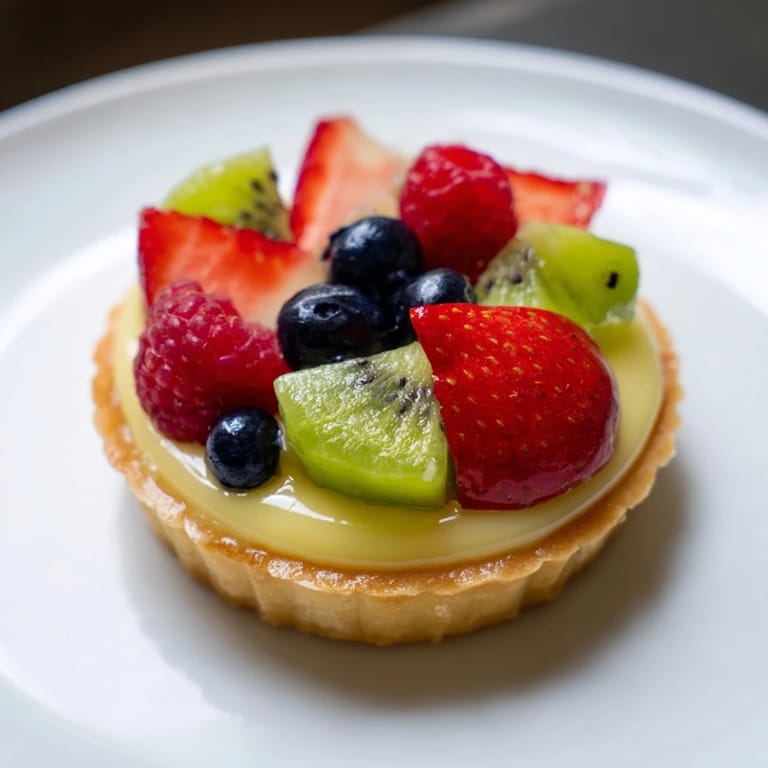 These beautiful mini fruit tartlets, arranged in a circle, showcase fresh berries ready to be enjoyed.