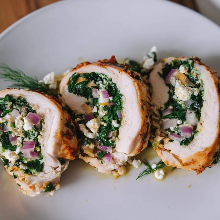 Baked Spinach Feta Stuffed Chicken: aromatic herbs mingle with creamy feta and tender chicken.