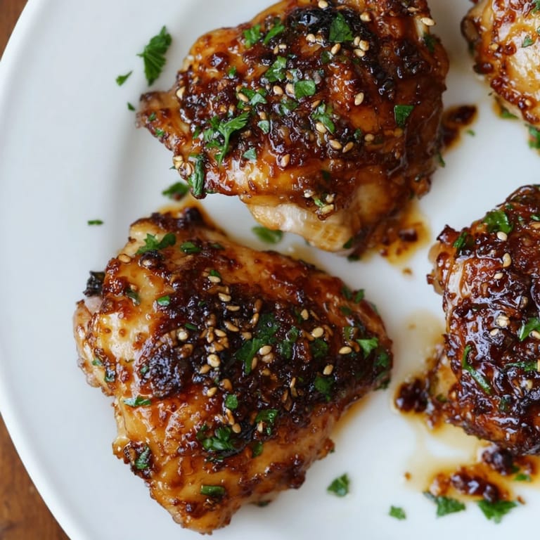Served alongside fluffy white rice and stir-fried greens, this easy dairy-free Honey Garlic Glazed Chicken is ready for a delicious dinner.