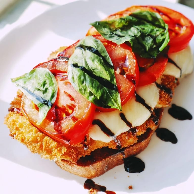 Golden breaded chicken layered with basil, mozzarella, and tomato inside a toasted ciabatta roll.