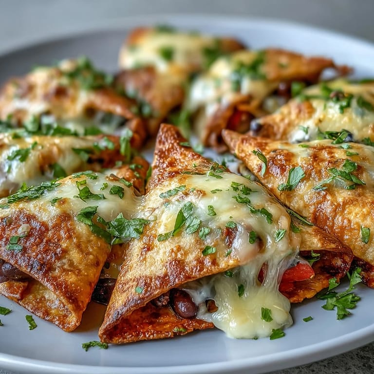 Melty cheddar and Monterey Jack peek from golden tortillas in a blooming ring