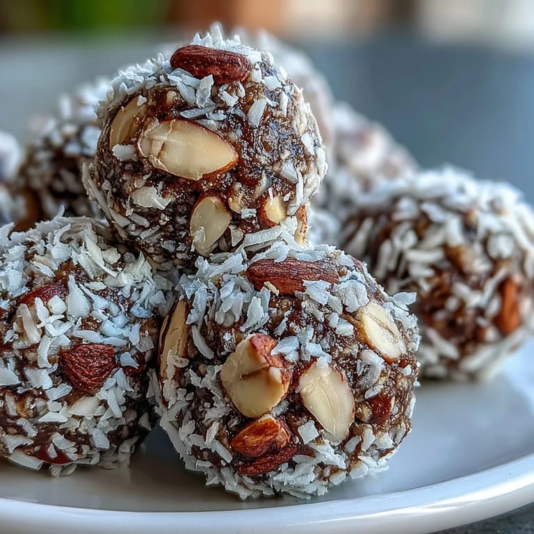 Delightful Hojicha Energy Balls with visible texture, paired with a warm cup of green tea for an afternoon energy boost.