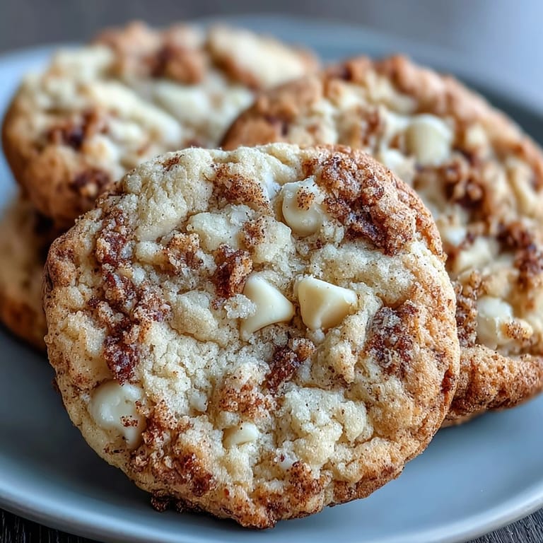Soft hojicha cookies studded with white chocolate morsels, perfect for pairing with tea or coffee as a comforting treat.