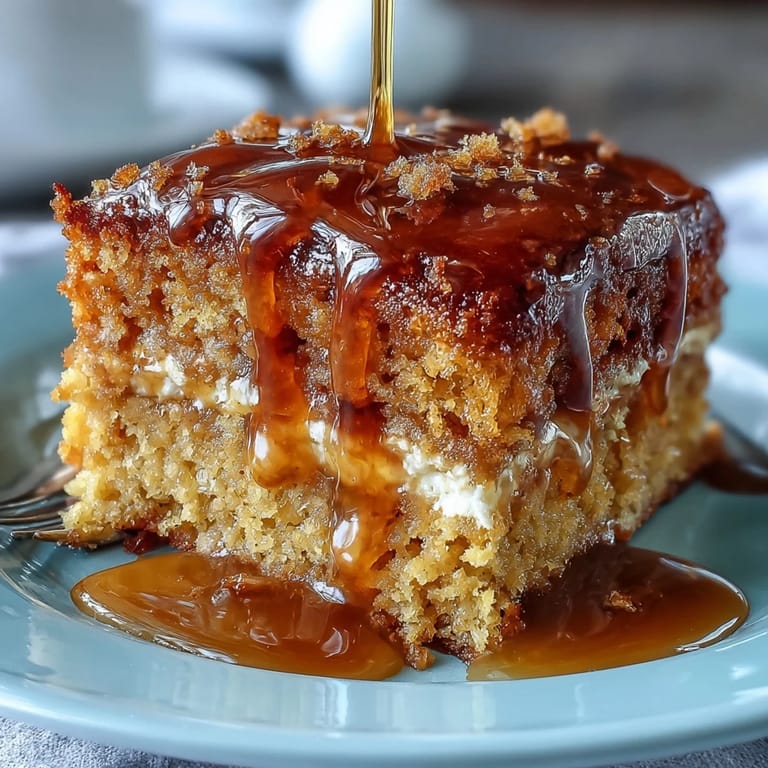 Soft dandelion honey cake infused with lemon zest, finished with a glossy citrus glaze for a sweet treat.
