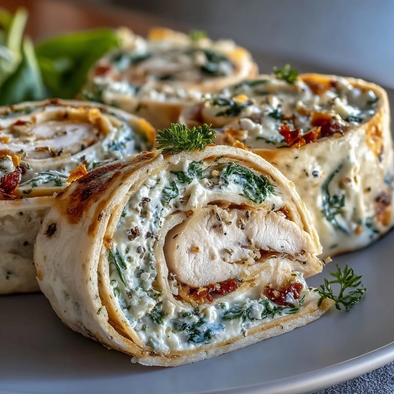 Soft tortillas rolled with turkey, cheddar, and spinach create colorful pinwheels, ideal for lunchboxes or appetizers at any gathering.