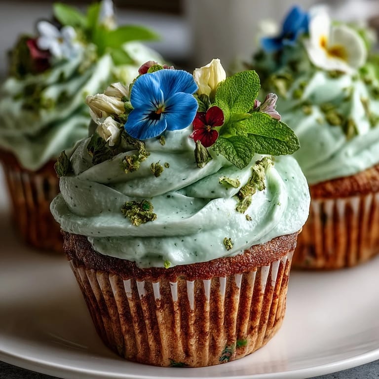 Colorful vanilla cupcakes topped with smooth buttercream and an assortment of edible flowers, perfect for spring celebrations and garden parties.