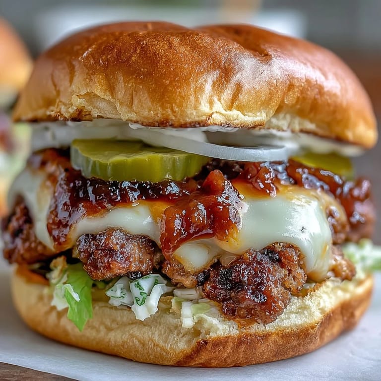 Irresistible Memorial Day sliders featuring secret sauce, American cheese, and classic toppings—ideal for BBQ gatherings with friends.