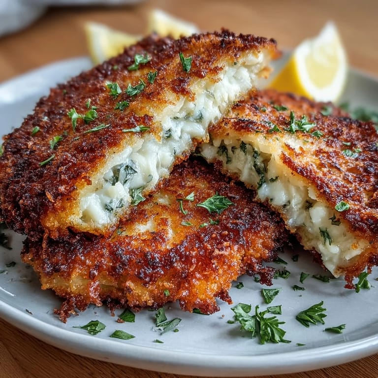 Crispy cabbage schnitzel with seasoned panko crust, golden edges, and savory aroma ready to serve hot.